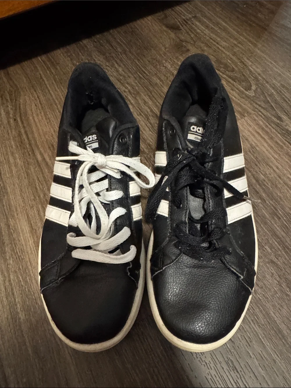 adidas Black Sneakers with White Stripes